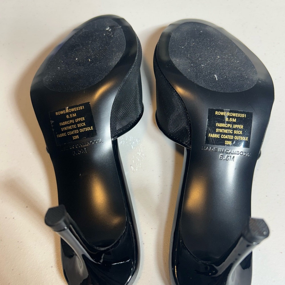 Steve Madden Black Mesh Peep Toe Heels - Picture 4 of 6